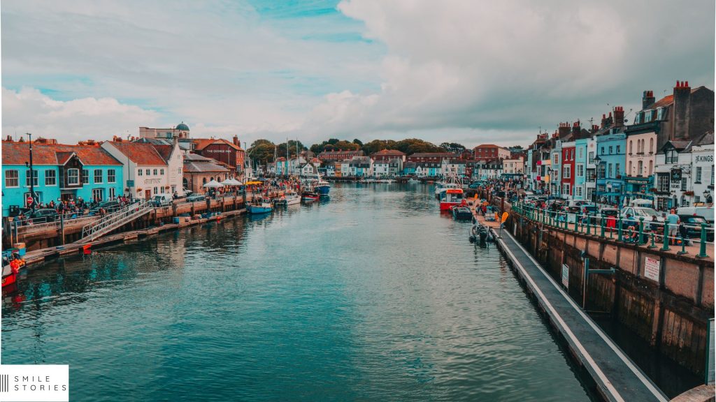 An aerial view down Weymouth River