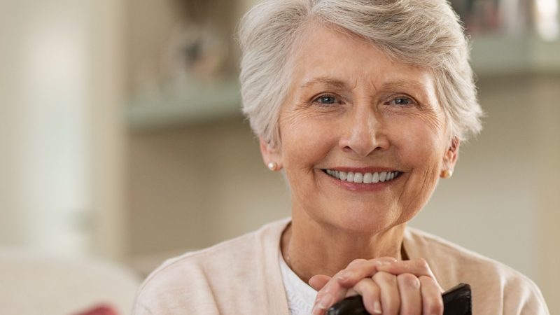 elderly lady with Full Mouth Dental Implants in Bournemouth