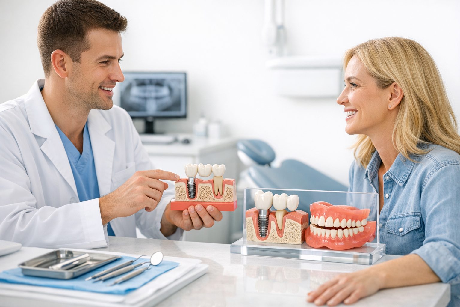implants vs bridges vs dentures